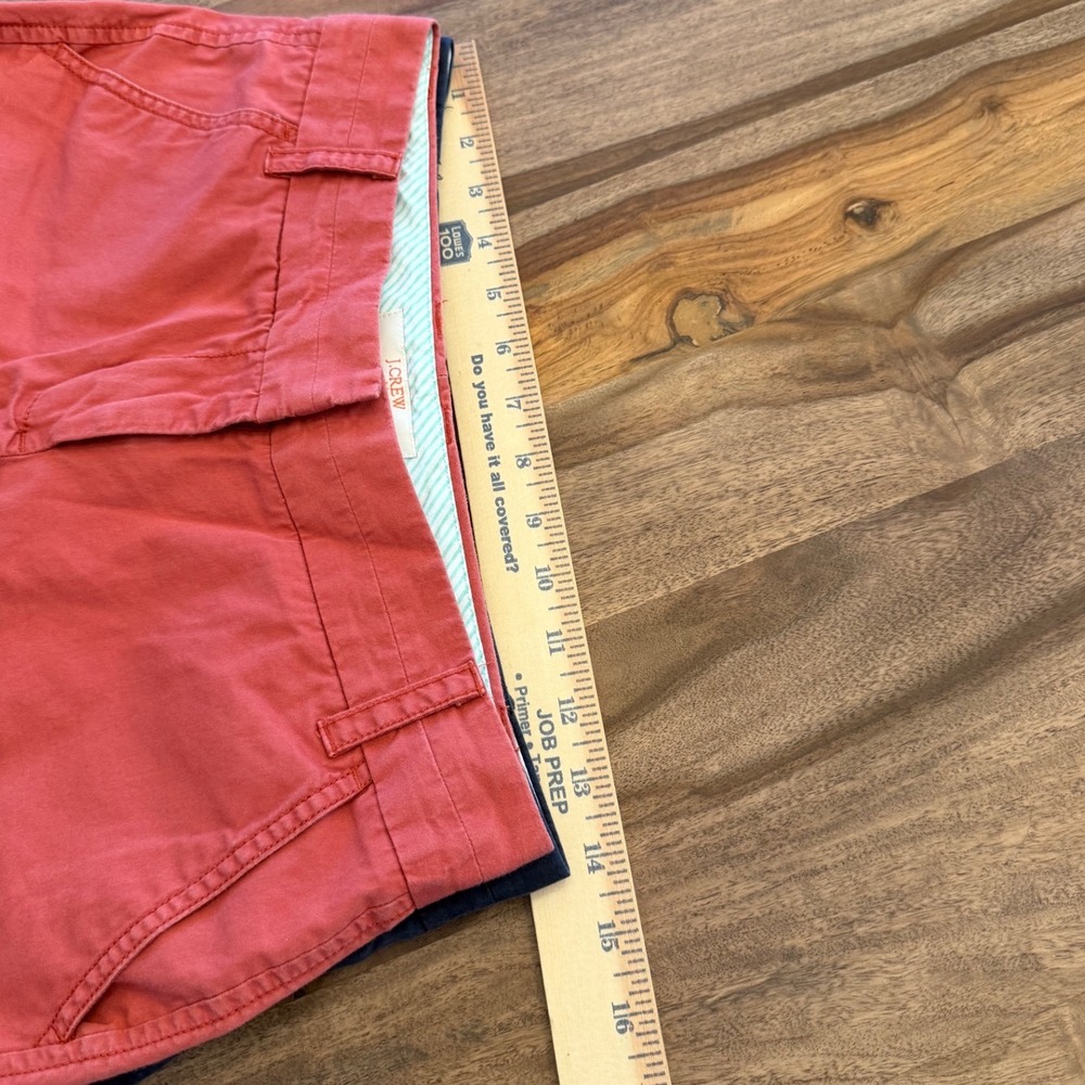 J.Crew‎ Lot of 2 pairs Chino Broken-In Shorts Navy Blue Coral Pink Sz 00 Cotton - Picture 4 of 8